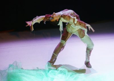 Dancer Learae Frenock as one of the sculptures